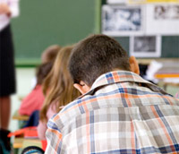student in classroom