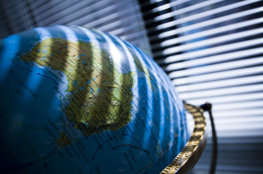 One of the terrestrial globes in the collection