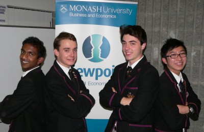The Haileybury debating team is into the final of the Monash Viewpoint Economics debate