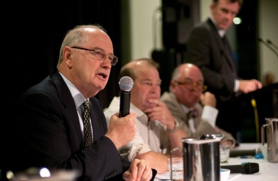 Professor Ross Garnaut, Mr John Parker, Mr Richard Elkington and Mr Gerard Callinan at the forum