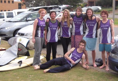 The TeamMONASH surfers at Cabarita