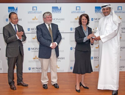 Pablo Kang, Australian Ambassador to the UAE; Professor Shane Thomas Deputy Dean (International) Faculty of Medicine, Nursing and Health Sciences; Louise Asher ; Dr Abdullatif Al Shamsi of FCHS