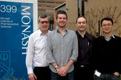 Professor Roger Nation, Dr Kade Roberts, Dr Tony Velkov and Associate Professor Jian Li. Associate Professor Phil Thompson is also part of the MIPS research team. 