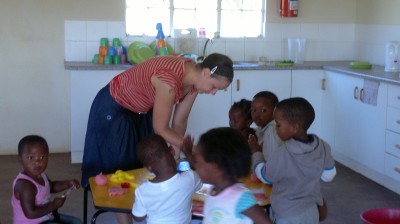 Monash student Kristen Orazi working with the African community 